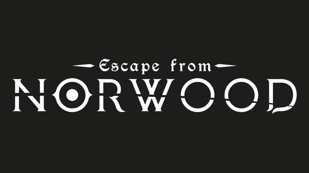 White on black escape from Norwood logo